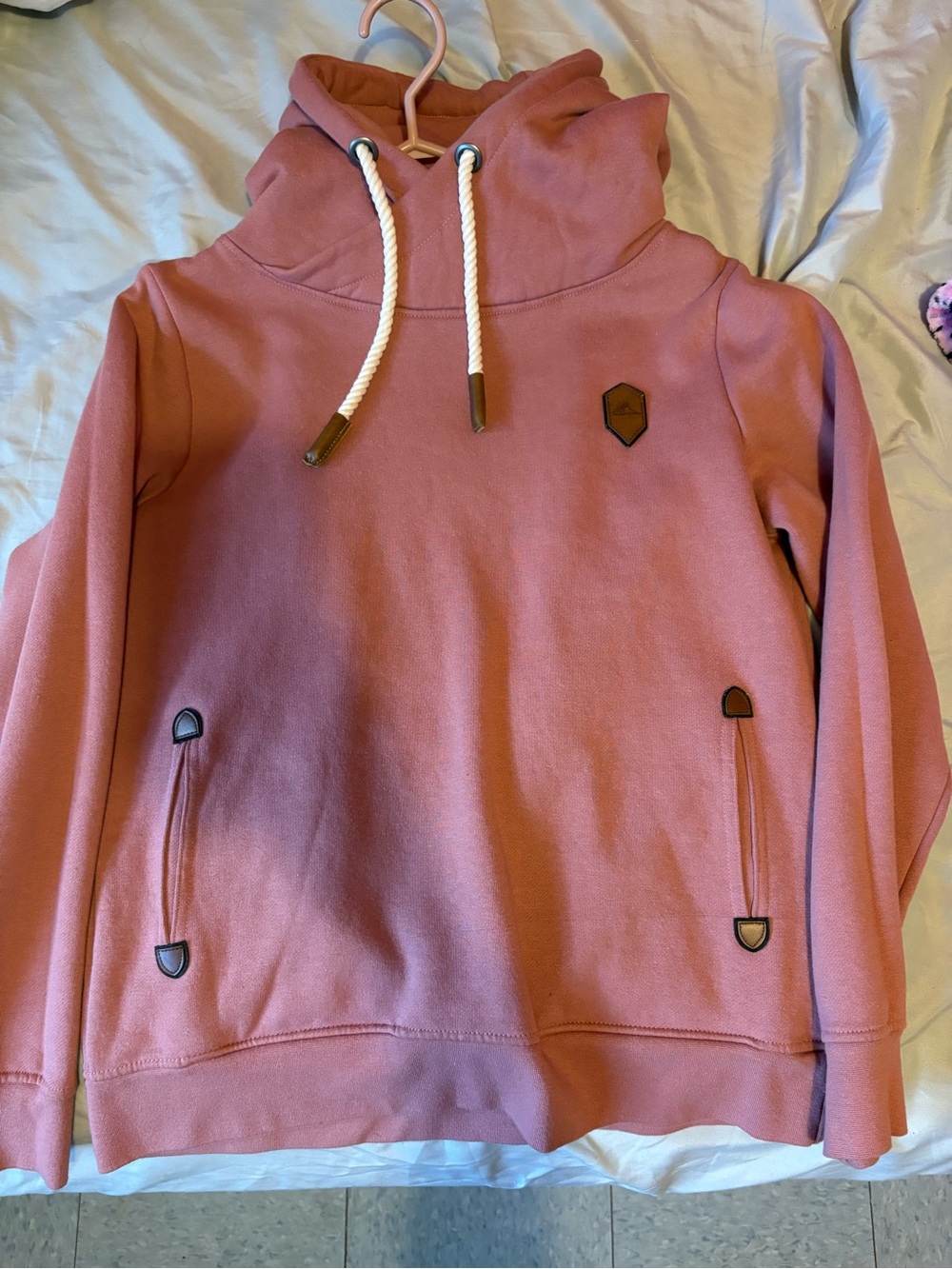 Women’s Cozy Hooded Pullover Jacket - Dusty Rose